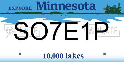 SO7E1P Minnesota License Plate