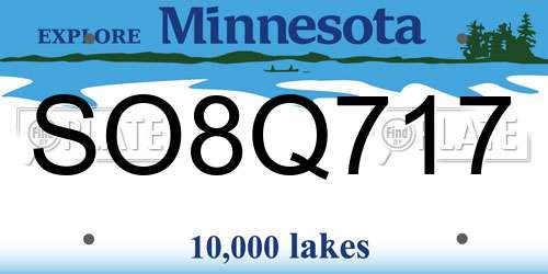 SO8Q717 Minnesota License Plate