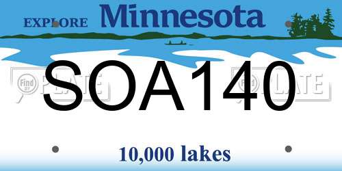 SOA140 Minnesota License Plate