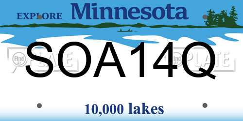 SOA14Q Minnesota License Plate