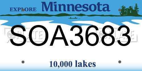 SOA3683 Minnesota License Plate