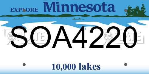SOA4220 Minnesota License Plate
