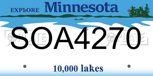 SOA4270 Minnesota License Plate