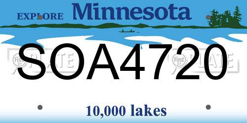 SOA4720 Minnesota License Plate