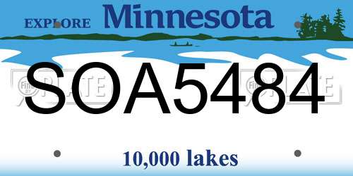 SOA5484 Minnesota License Plate