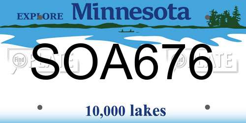 SOA676 Minnesota License Plate