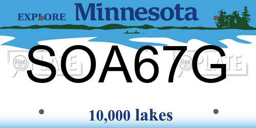 SOA67G Minnesota License Plate