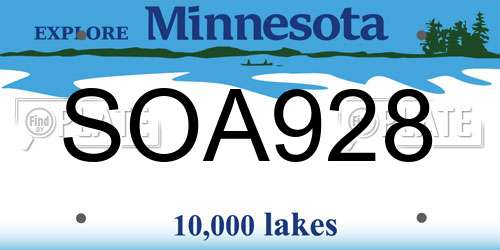 SOA928 Minnesota License Plate