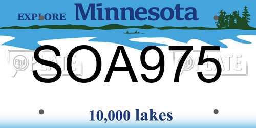 SOA975 Minnesota License Plate