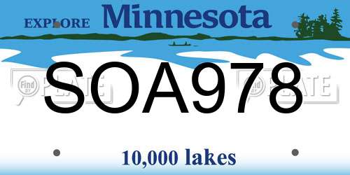 SOA978 Minnesota License Plate