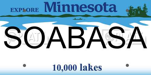 SOABASA Minnesota License Plate