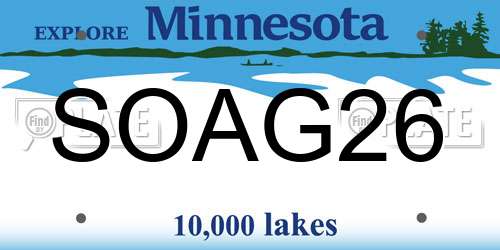SOAG26 Minnesota License Plate