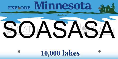 SOASASA Minnesota License Plate