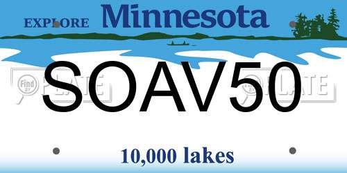 SOAV50 Minnesota License Plate