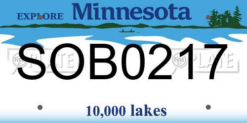 SOB0217 Minnesota License Plate