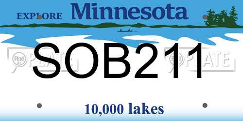 SOB211 Minnesota License Plate