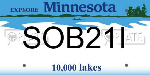 SOB21I Minnesota License Plate