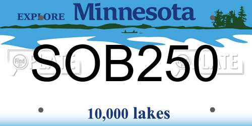 SOB250 Minnesota License Plate