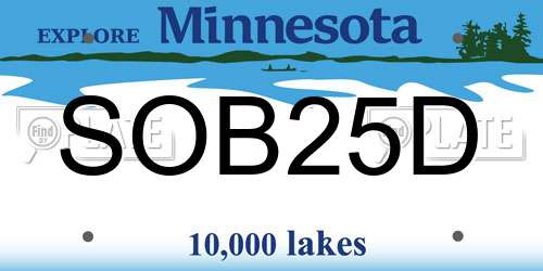 SOB25D Minnesota License Plate