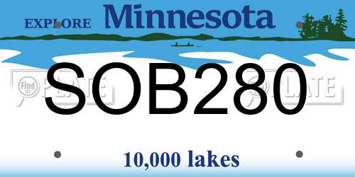 SOB280 Minnesota License Plate