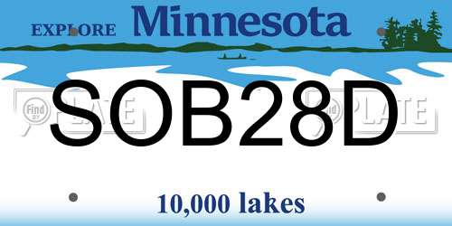 SOB28D Minnesota License Plate