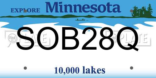 SOB28Q Minnesota License Plate