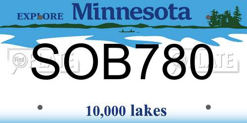 SOB780 Minnesota License Plate
