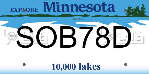 SOB78D Minnesota License Plate
