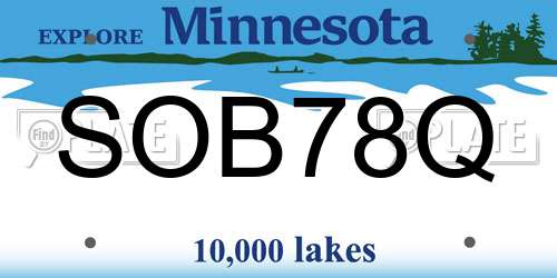 SOB78Q Minnesota License Plate