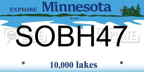 SOBH47 Minnesota License Plate