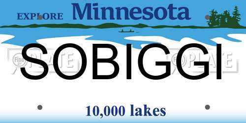 SOBIGGI Minnesota License Plate