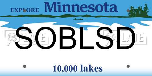SOBLSD Minnesota License Plate