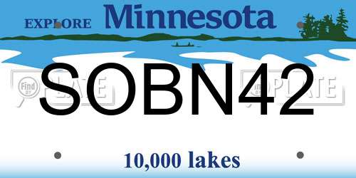SOBN42 Minnesota License Plate
