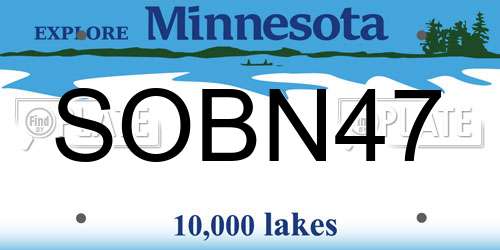 SOBN47 Minnesota License Plate
