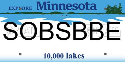 SOBSBBE Minnesota License Plate