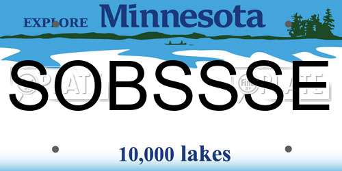 SOBSSSE Minnesota License Plate