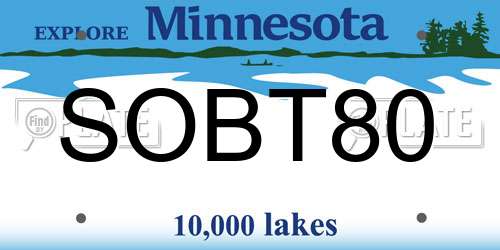 SOBT80 Minnesota License Plate