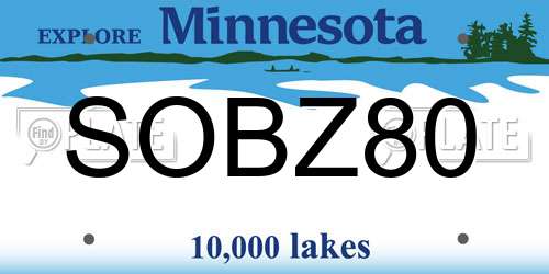 SOBZ80 Minnesota License Plate