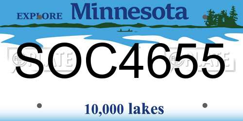 SOC4655 Minnesota License Plate