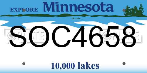 SOC4658 Minnesota License Plate