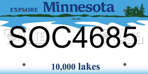 SOC4685 Minnesota License Plate