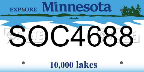 SOC4688 Minnesota License Plate