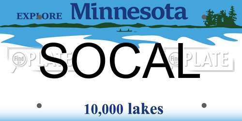 SOCAL Minnesota License Plate