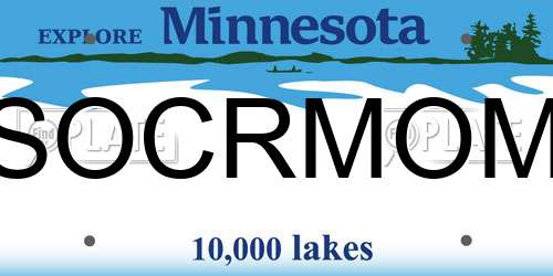 SOCRMOM Minnesota License Plate