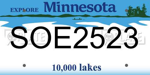 SOE2523 Minnesota License Plate