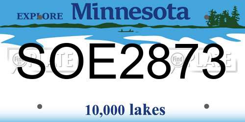 SOE2873 Minnesota License Plate