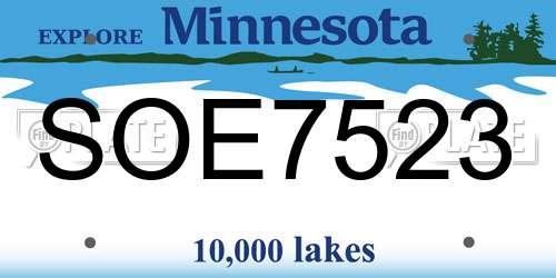 SOE7523 Minnesota License Plate
