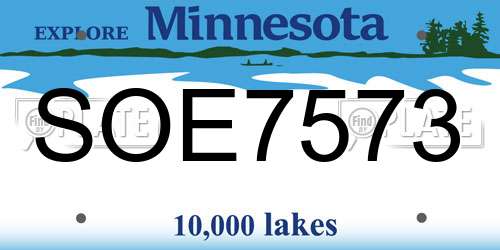 SOE7573 Minnesota License Plate