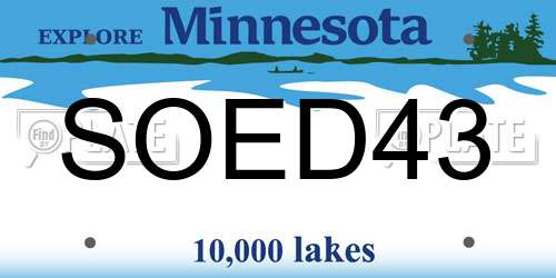 SOED43 Minnesota License Plate