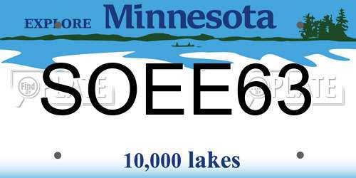SOEE63 Minnesota License Plate